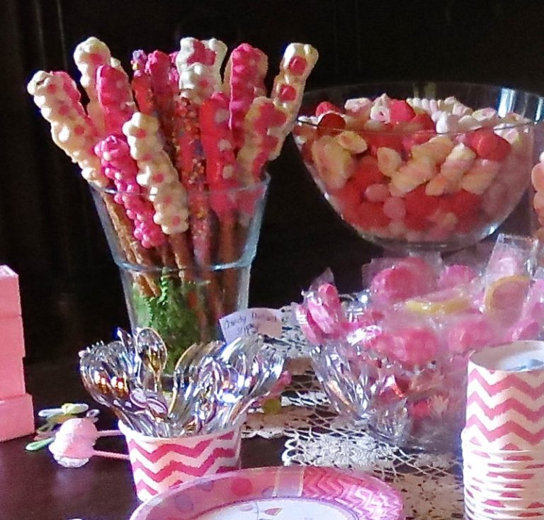 Girl Baby Shower Old Fashioned Pretzel Sticks all Dressed up for the Party