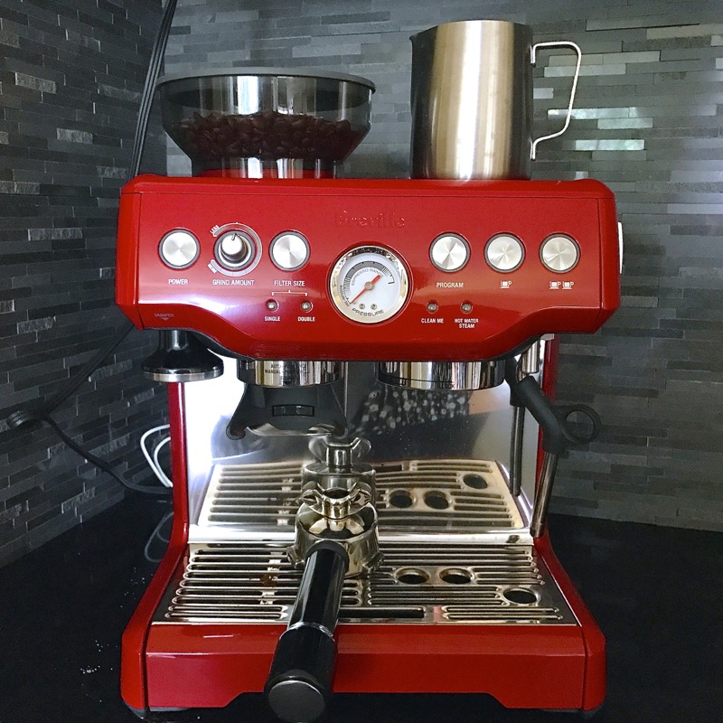Breville BES870CBXL Barista Express Cranberry Red Espresso Machine - Bed  Bath & Beyond - 8847080