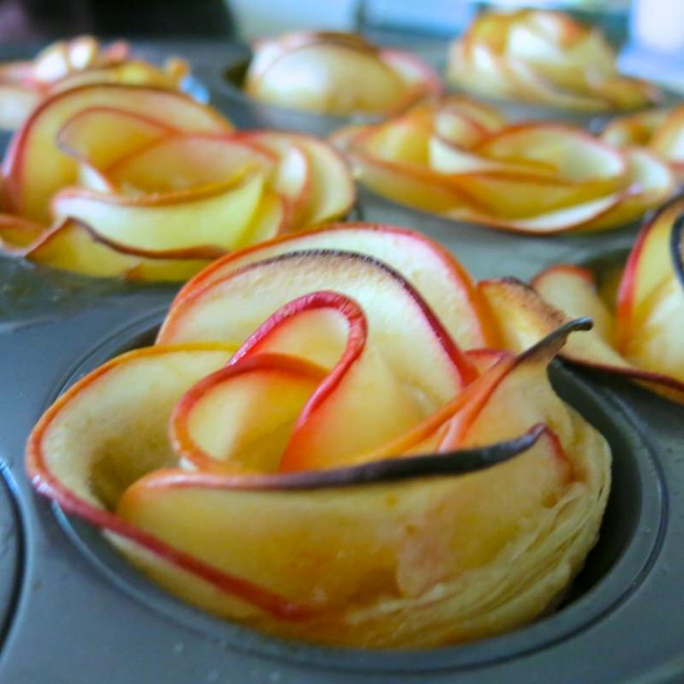 apple rose tart recipe with puff pasty